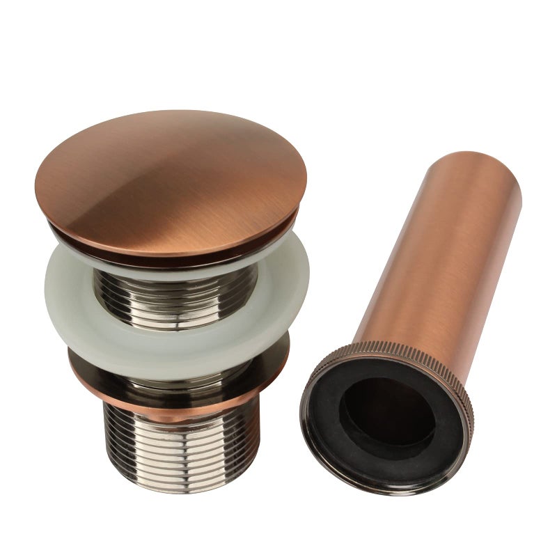 Akicon Copper Push Button Bathroom Sink Drain Stop & Pop Lavatory Stopper Without Overflow Bathroom Basin - Image 5